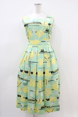 画像: Jane Marple / Jolies broderies square dress  citron green H-26-04-03-027-JM-OP-KB-ZH