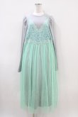画像1: Candy Stripper / LINGERIE LAYERED DRESS  グレー×ミント H-26-04-03-034-PU-OP-KB-ZH (1)