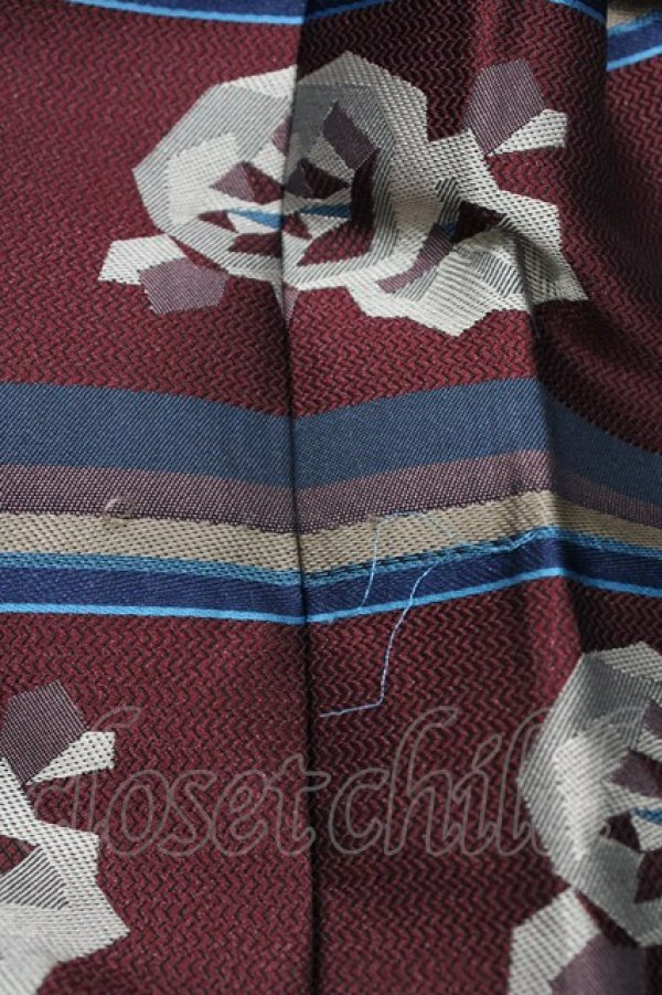 画像3: Jane Marple / ローズボーダージャガードワンピース  ボルドー×ネイビー H-26-04-03-035-JM-OP-KB-ZH (3)