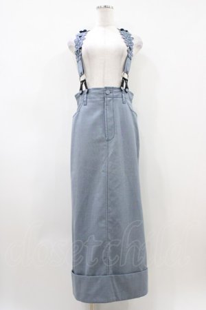 画像: Jane Marple / フラワーサスペンダーロングスカート  ブルー H-26-04-03-044-JM-SK-KB-ZH
