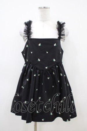 画像: Candy Stripper / TINY FLOWER MINI ONE-PIECE  ブラック H-26-04-03-047-PU-OP-KB-ZH