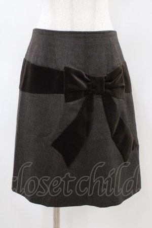 画像: Jane Marple / ベルベットリボンスカート  ブラウン H-26-04-03-048-JM-SK-KB-ZH