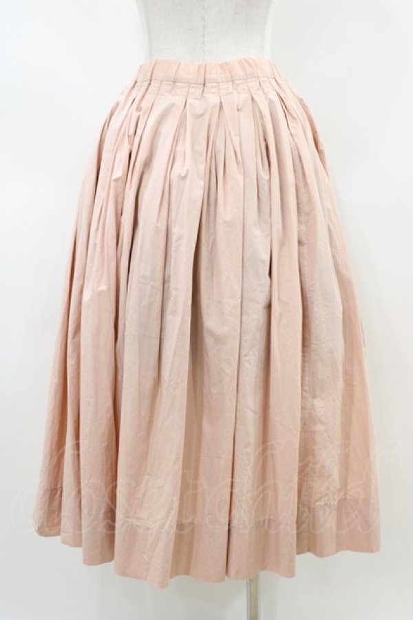 画像2: Jane Marple Dans Le Salon / Cotton linen cloth quatre tuck skirt  Pink H-26-04-03-051-JM-SK-KB-ZH (2)