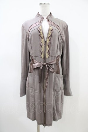 画像: Ozz oneste / サテン切替ZIPジャケット  茶 H-26-04-03-054-OO-JA-KB-ZH