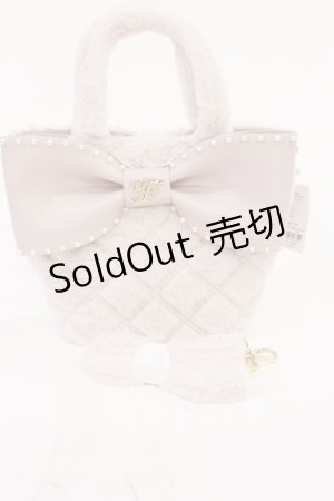 画像: Maison de FLEUR / フェイクファーパールリボントートバッグ  ピンク H-26-04-03-1039-LO-BG-NS-ZH