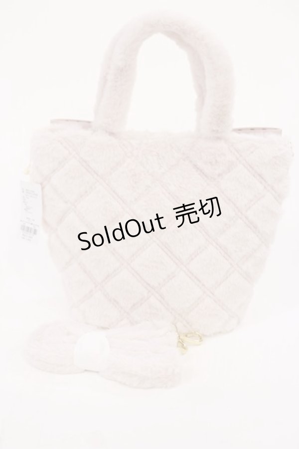 画像2: Maison de FLEUR / フェイクファーパールリボントートバッグ  ピンク H-26-04-03-1039-LO-BG-NS-ZH (2)