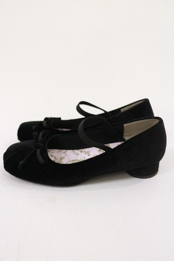 画像2: m petit by misako / NINA’Sコラボ ベロアパンプス M ブラック H-26-04-03-1044-LO-SH-NS-ZH (2)