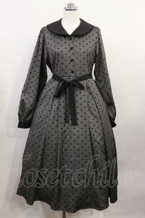 画像: m petit by misako / AOKドットフロッキーワンピース S グレー H-26-04-03-1007-LO-OP-NS-ZH