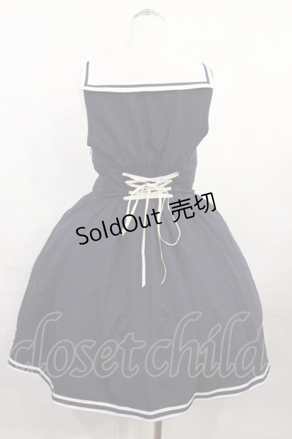 画像2: Amavel / セーラージャンパースカート Free ネイビー H-26-04-03-1012-CA-OP-NS-ZH (2)