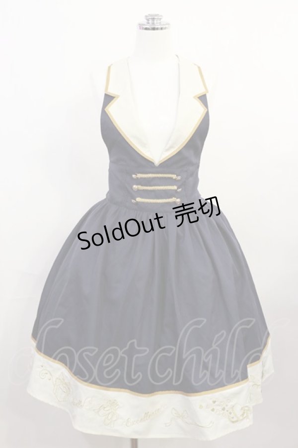 画像1: axes femme kawaii / ベスト風ホルターワンピース M ネイビー H-26-04-03-1014-AX-OP-NS-ZH (1)