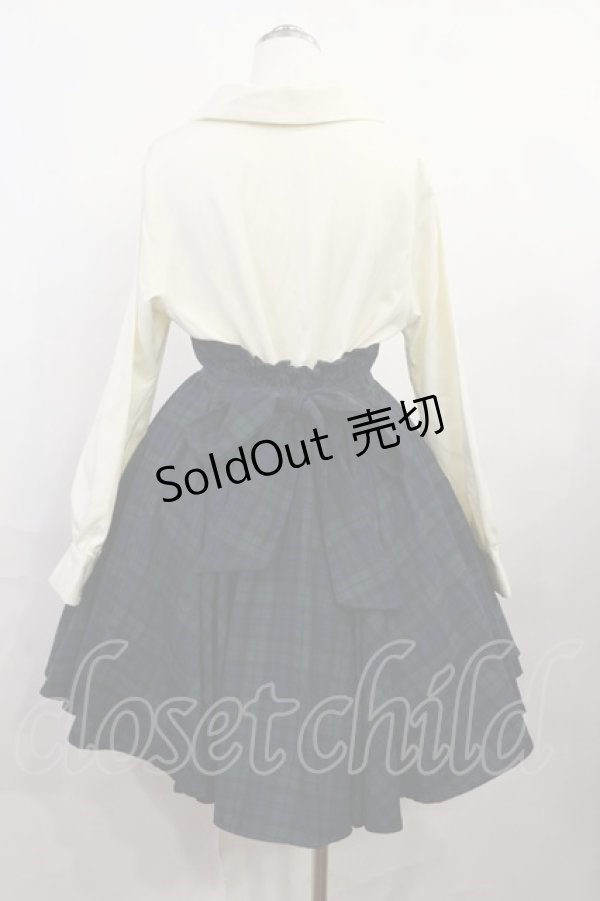 画像2: Favorite / チェック切替ワンピース XL オフ/グリーン/ネイビー H-26-04-03-1015-LO-OP-NS-ZH (2)