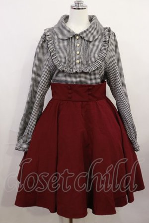 画像: Favorite / 千鳥格子切替ワンピース XL ブラック千鳥/ボルドー H-26-04-03-1016-LO-OP-NS-ZH