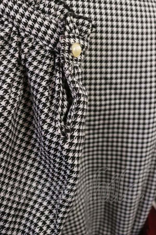 画像3: Favorite / 千鳥格子切替ワンピース XL ブラック千鳥/ボルドー H-26-04-03-1016-LO-OP-NS-ZH (3)