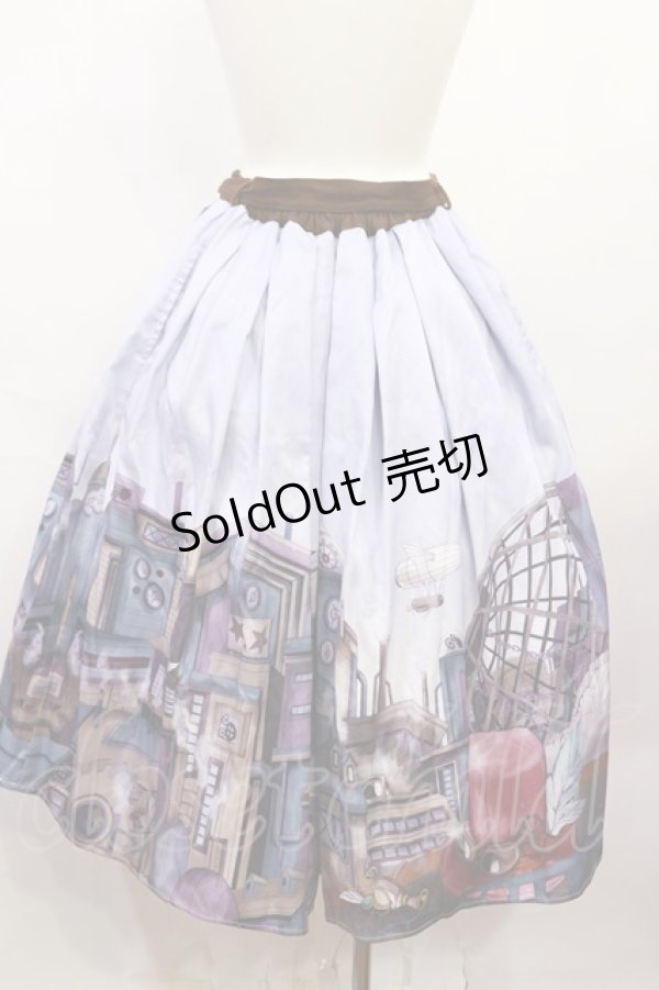 画像2: Favorite / スチームパンクスカート M~L ブルー/ブラウン H-26-04-03-1019-LO-SK-NS-ZH (2)