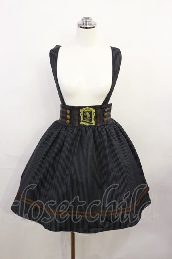 画像1: Amavel / サスペンダーストライプスカート Free ネイビー H-26-04-03-1020-CA-SK-NS-ZH (1)