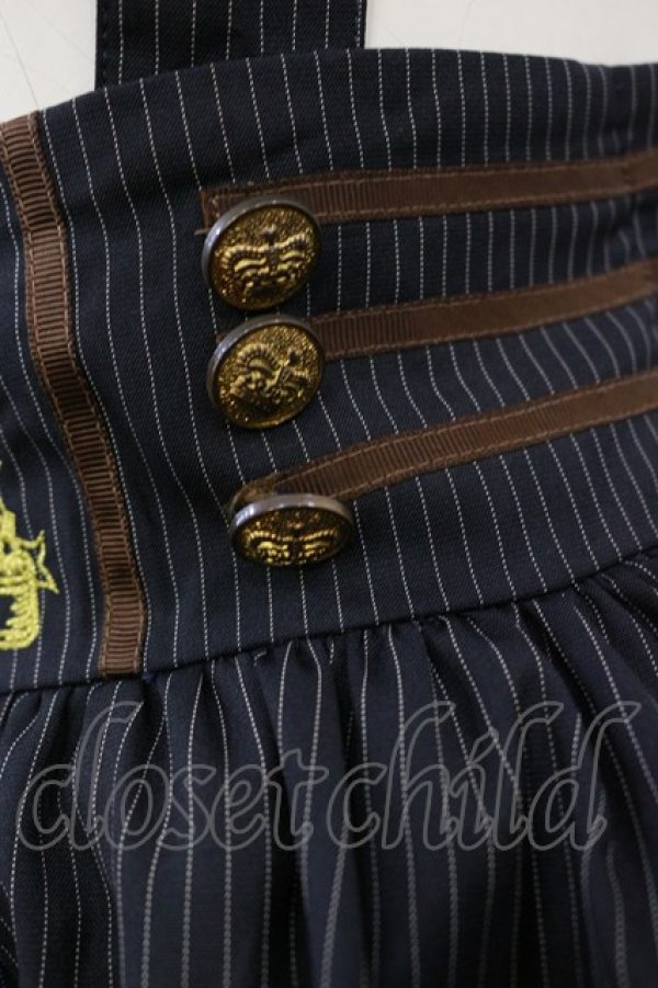 画像4: Amavel / サスペンダーストライプスカート Free ネイビー H-26-04-03-1020-CA-SK-NS-ZH (4)