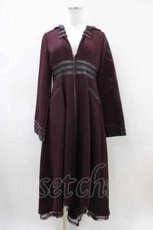 画像: Ozz Croce / クモメッシュフードカーデ  ボルドー H-26-04-03-055-OO-TO-KB-ZH