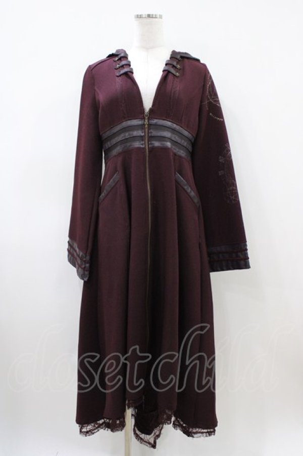 画像1: Ozz Croce / クモメッシュフードカーデ  ボルドー H-26-04-03-055-OO-TO-KB-ZH (1)