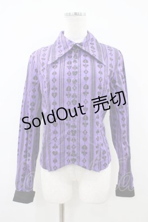 画像: PUTUMAYO / トランプ編上げブラウス  パープル H-26-04-03-056-PT-BL-KB-ZH