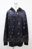 画像1: NieR Clothing / 総柄ZIPパーカー  黒×紫 H-26-04-03-064-PU-TO-KB-ZH (1)