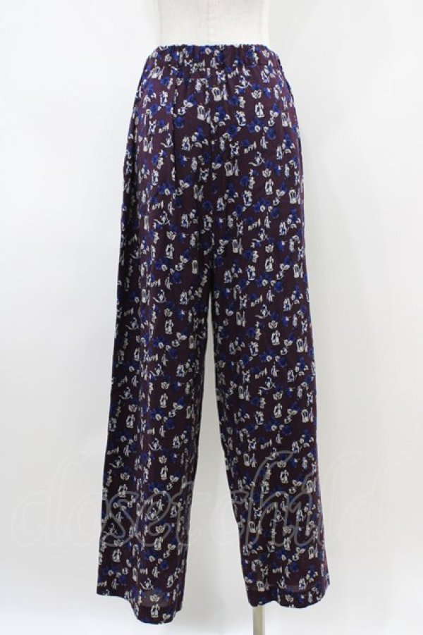 画像2: Jane Marple Dans Le Salon / Dance with roses dress pants  ボルドー H-26-04-03-009-JM-PA-KB-ZH (2)