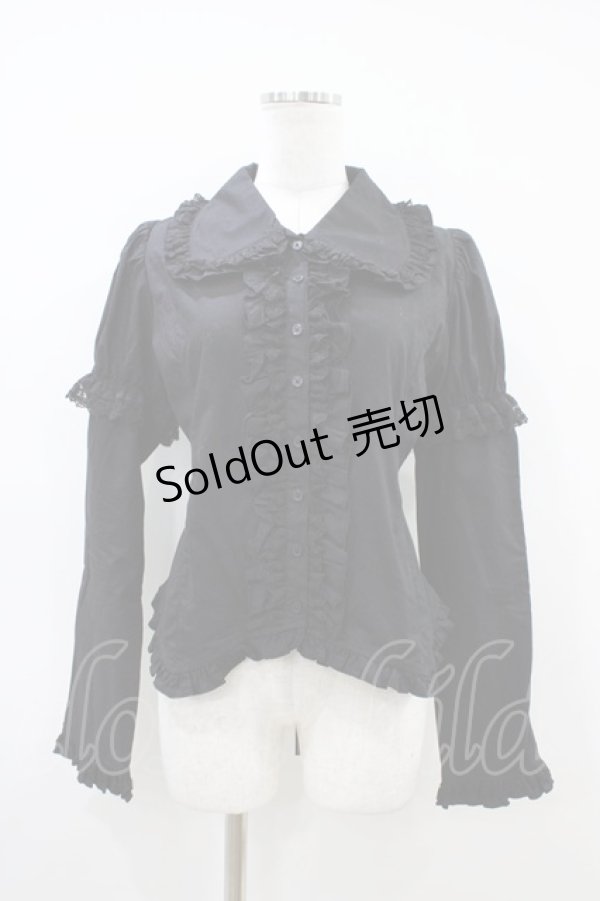 画像1: PUTUMAYO / 2WAYフリルブラウス  黒 H-26-04-03-017-PT-BL-AK-ZH (1)