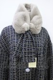 画像4: Maison de minette / Glitter tweed coat&fur tippet  navy H-26-04-03-018-LO-CO-KB-ZH (4)