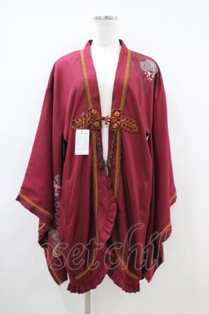 画像: Ozz oneste / 着物風羽織  エンジ H-26-04-03-020-OO-JA-KB-ZH