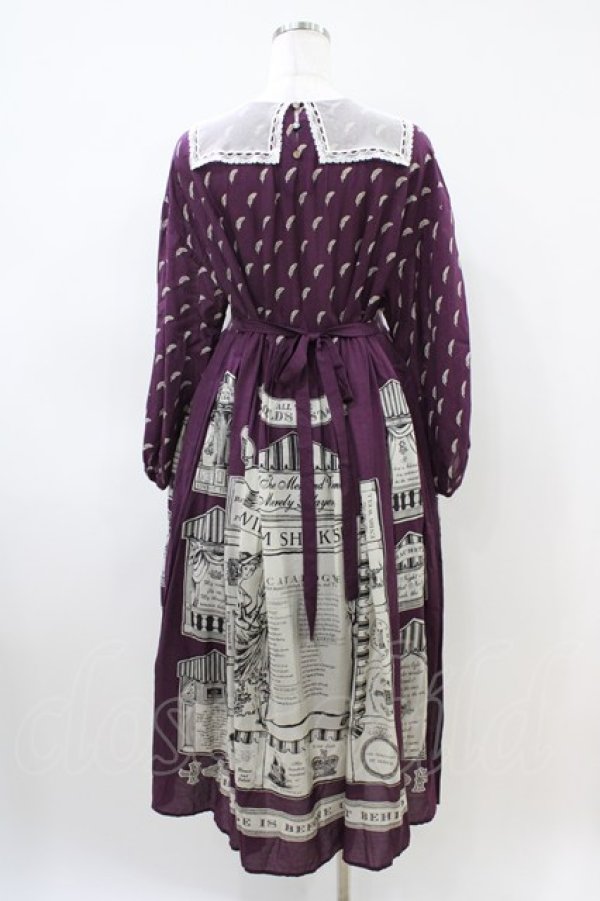 画像2: Jane Marple / Shakespeare's passageタブリエドレス  バイオレット H-26-04-03-022-JM-OP-KB-ZH (2)