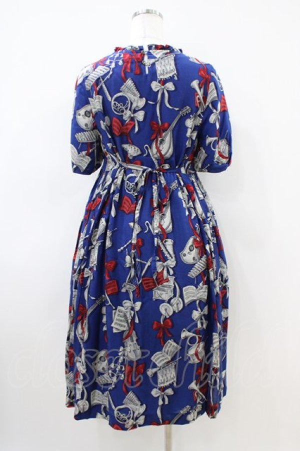 画像2: Jane Marple / Pieces of musicランタンスリーブドレス  ライトネイビー H-26-04-03-023-JM-OP-KB-ZH (2)