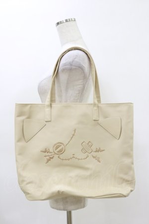 画像: NieR Clothing / 猫耳付き大容量PU LEATHER TOTE BAG  ミケ(ベージュ) H-26-04-04-001-PU-BG-AK-ZH