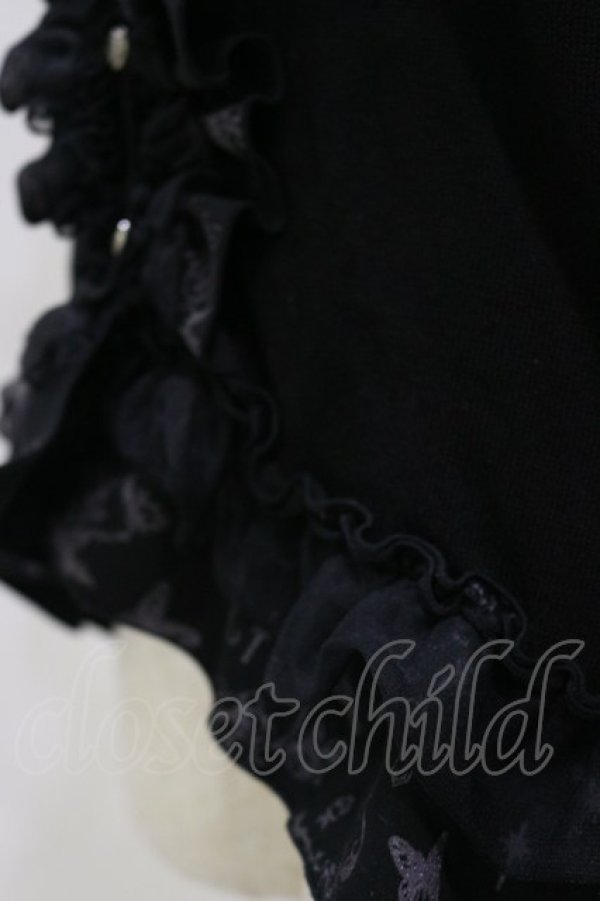 画像4: h.naoto Blood / フリルニットボタンカーディガン  黒 H-26-04-04-038-HN-TO-AK-ZH (4)