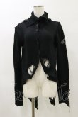 画像1: h.naoto Blood / ハイネックダメージニットカーディガン  黒 H-26-04-04-039-HN-TO-AK-ZH (1)
