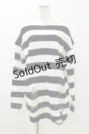 画像: NieR Clothing / ボーダーニット  白×黒 H-26-04-04-040-PU-TO-AK-ZH