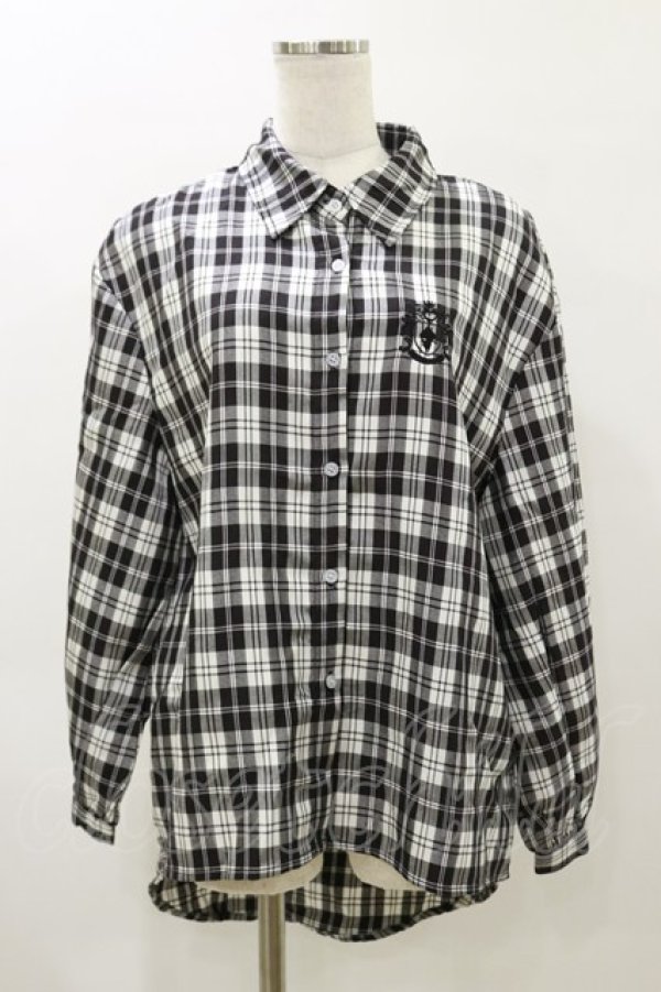 画像1: NieR Clothing / チェックシャツ F 白×黒 H-26-04-04-041-PU-BL-AK-ZH (1)