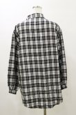 画像2: NieR Clothing / チェックシャツ F 白×黒 H-26-04-04-041-PU-BL-AK-ZH (2)