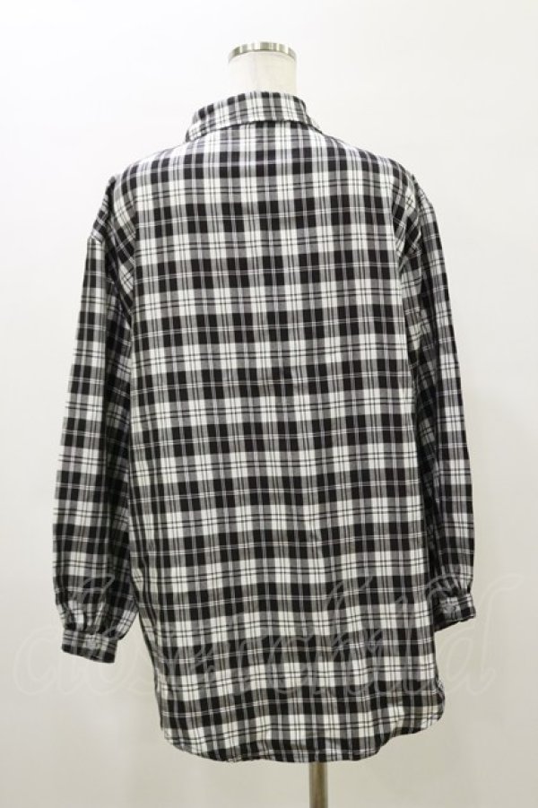 画像2: NieR Clothing / チェックシャツ F 白×黒 H-26-04-04-041-PU-BL-AK-ZH (2)