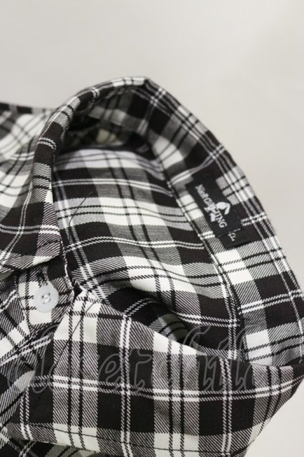 画像3: NieR Clothing / チェックシャツ F 白×黒 H-26-04-04-041-PU-BL-AK-ZH (3)