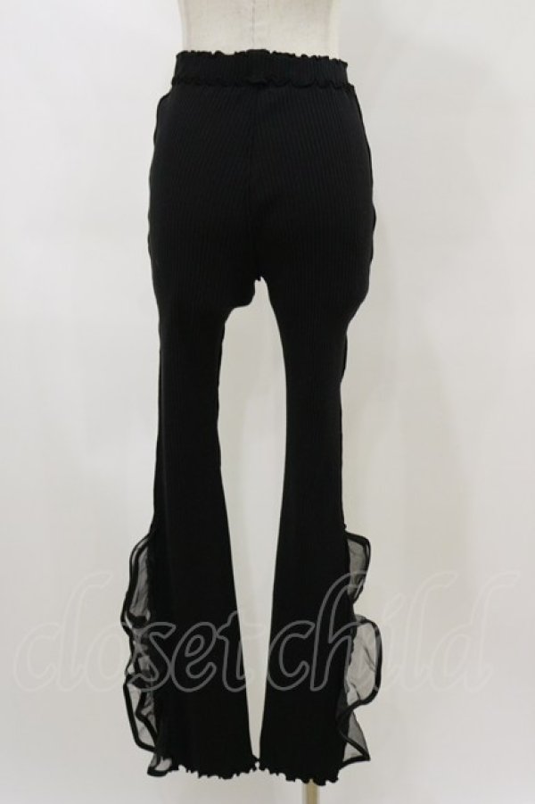 画像2: lilLilly / リブフリルパンツ  黒 H-26-04-04-047-LO-PA-KB-ZH (2)