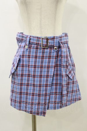 画像: Candy Stripper / CHECK BELTED SKIRT S ブルー H-26-04-04-050-PU-SK-KB-ZH