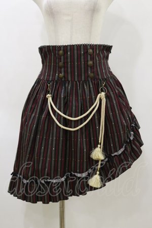 画像: PUTUMAYO / Midnight Paradeアシメスカート  黒赤ストライプ/紺 H-26-04-04-052-PT-SK-KB-ZH