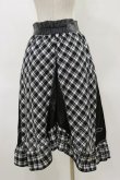 画像2: LISTEN FLAVOR / コルセット風切り替えレースアップスカート  ブラックチェック H-26-04-04-055-PU-SK-KB-ZH (2)