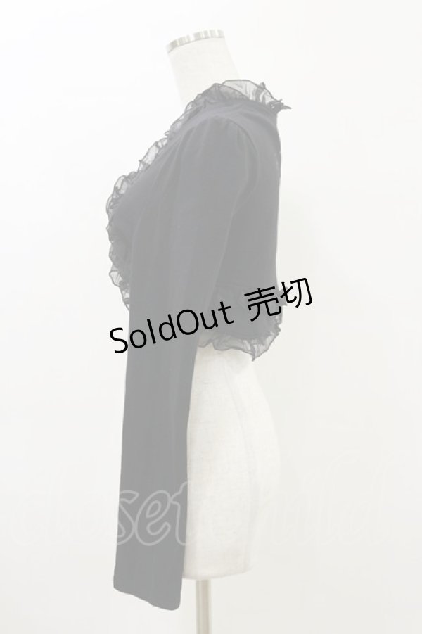 画像3: FRILL / バック刺繍ボレロ  黒 H-26-04-04-007-HN-TO-AK-ZH (3)