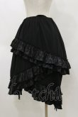 画像2: Qutie Frash / ジャガードフリル3段フリルスカート  黒 H-26-04-04-057-QU-SK-AK-ZH (2)