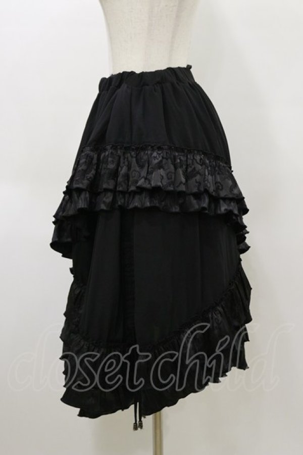 画像3: Qutie Frash / ジャガードフリル3段フリルスカート  黒 H-26-04-04-057-QU-SK-AK-ZH (3)
