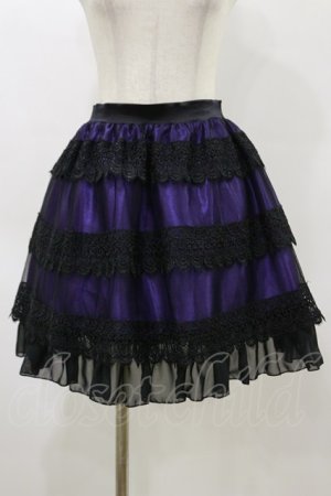 画像: MR corset / レースレイヤードスカート  黒×紫 H-26-04-04-058-PU-SK-AK-ZH