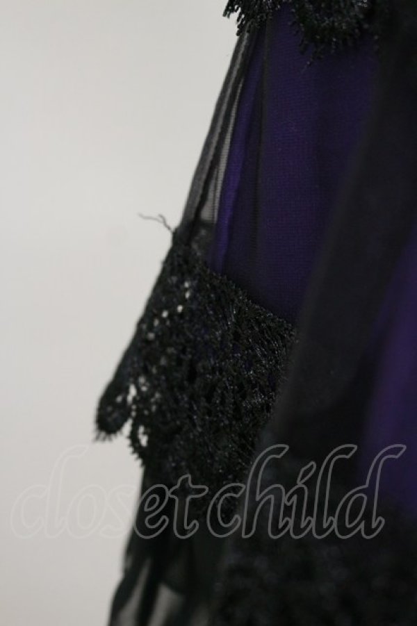 画像4: MR corset / レースレイヤードスカート  黒×紫 H-26-04-04-058-PU-SK-AK-ZH (4)