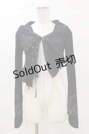 画像: GRAMM / プリントアシメボレロ  黒 H-26-04-04-008-HN-TO-AK-ZH