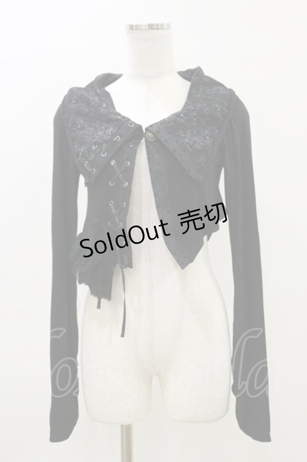 画像1: GRAMM / プリントアシメボレロ  黒 H-26-04-04-008-HN-TO-AK-ZH (1)