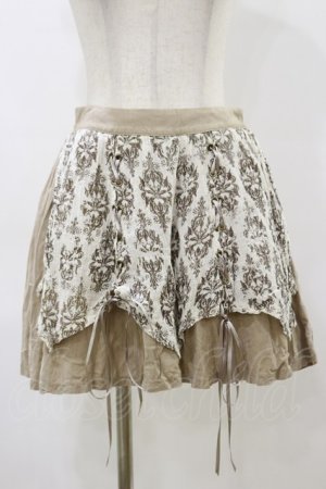 画像: h.naoto Blood / プリントレイヤードスカート  ベージュ H-26-04-04-059-HN-SK-AK-ZH